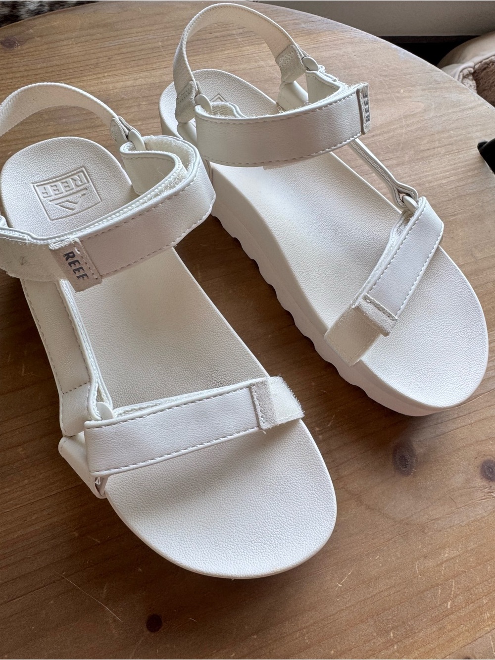 Never worn! Reef White Platform Sport Sandals for Women